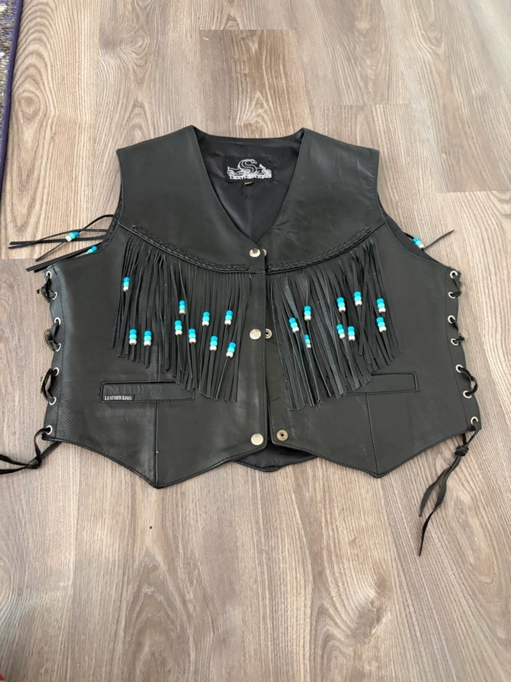 Western Boho Leather Fringe Vest - 
Leather King - Beaded